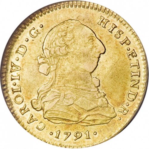 2 Escudos Obverse Image minted in SPAIN in 1791IJ (1788-08  -  CARLOS IV)  - The Coin Database