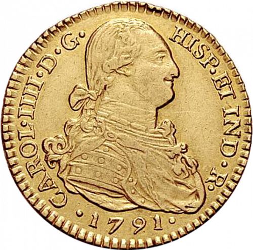 2 Escudos Obverse Image minted in SPAIN in 1791SF (1788-08  -  CARLOS IV)  - The Coin Database
