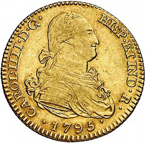 2 Escudos Obverse Image minted in SPAIN in 1795MF (1788-08  -  CARLOS IV)  - The Coin Database