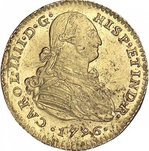 2 Escudos Obverse Image minted in SPAIN in 1796IJ (1788-08  -  CARLOS IV)  - The Coin Database