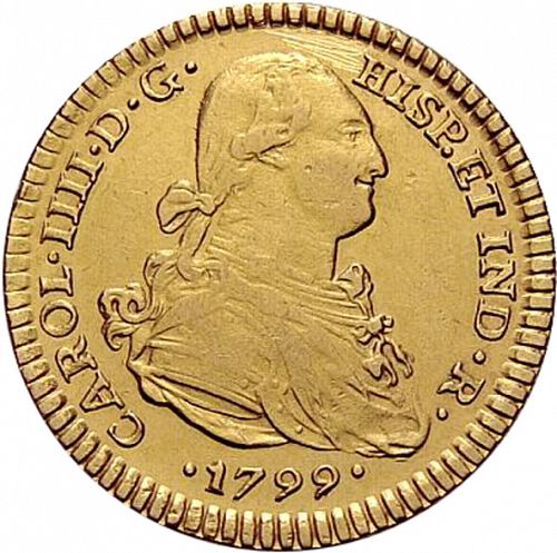 2 Escudos Obverse Image minted in SPAIN in 1799FM (1788-08  -  CARLOS IV)  - The Coin Database