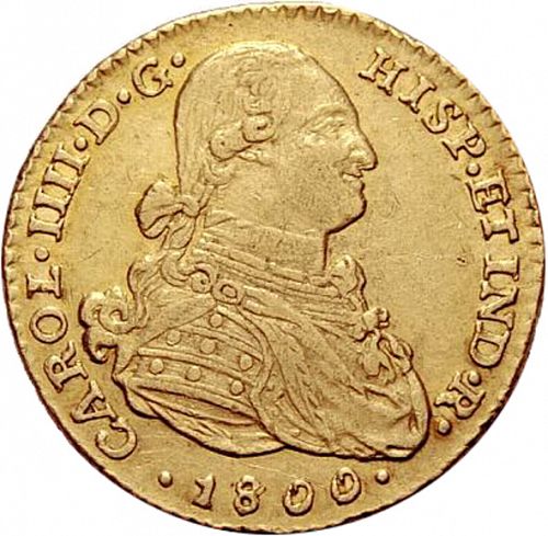 2 Escudos Obverse Image minted in SPAIN in 1800JJ (1788-08  -  CARLOS IV)  - The Coin Database