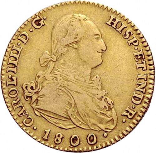 2 Escudos Obverse Image minted in SPAIN in 1800MF (1788-08  -  CARLOS IV)  - The Coin Database