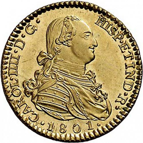 2 Escudos Obverse Image minted in SPAIN in 1801FA (1788-08  -  CARLOS IV)  - The Coin Database