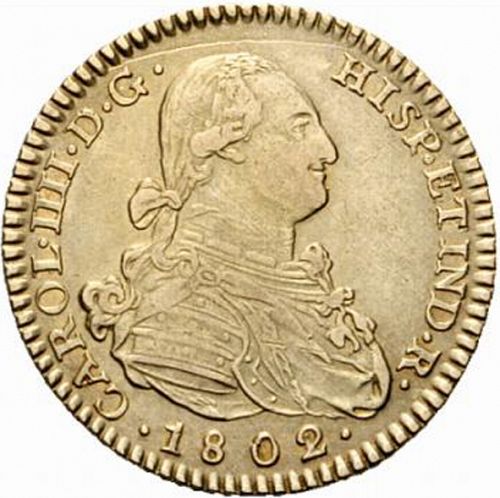 2 Escudos Obverse Image minted in SPAIN in 1802FA (1788-08  -  CARLOS IV)  - The Coin Database
