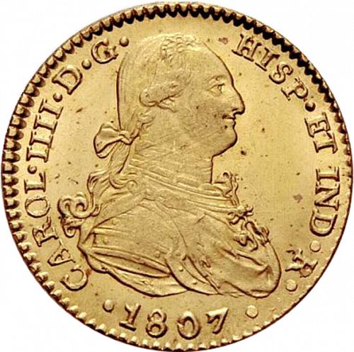 2 Escudos Obverse Image minted in SPAIN in 1807CN (1788-08  -  CARLOS IV)  - The Coin Database