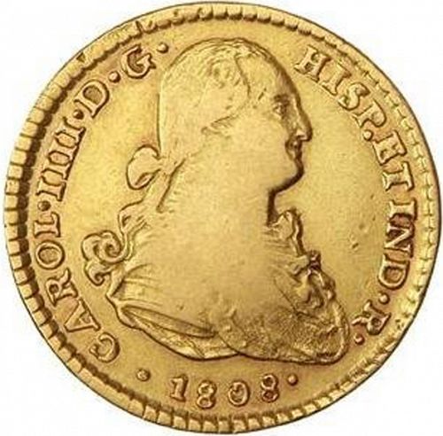 2 Escudos Obverse Image minted in SPAIN in 1808TH (1788-08  -  CARLOS IV)  - The Coin Database