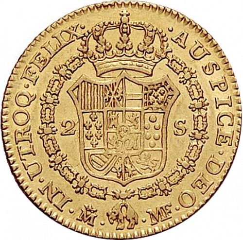 2 Escudos Reverse Image minted in SPAIN in 1789MF (1788-08  -  CARLOS IV)  - The Coin Database
