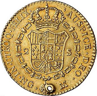 2 Escudos Reverse Image minted in SPAIN in 1789M (1788-08  -  CARLOS IV)  - The Coin Database