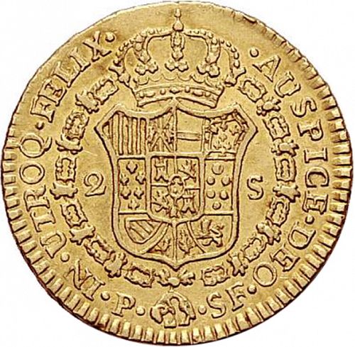 2 Escudos Reverse Image minted in SPAIN in 1791SF (1788-08  -  CARLOS IV)  - The Coin Database