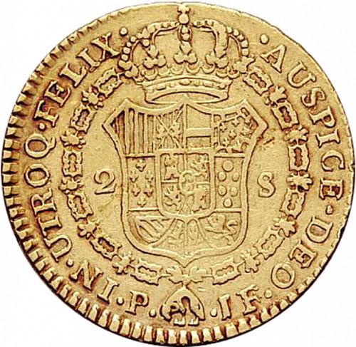 2 Escudos Reverse Image minted in SPAIN in 1796JF (1788-08  -  CARLOS IV)  - The Coin Database