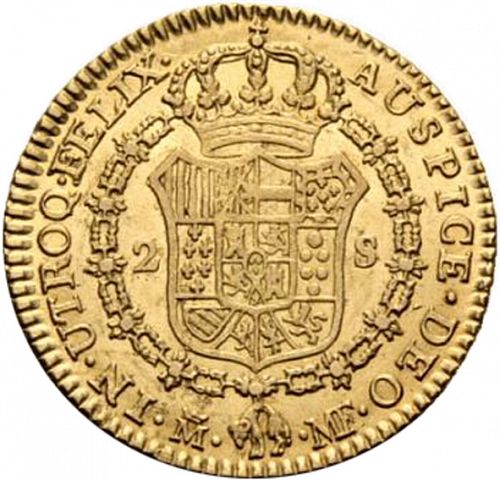 2 Escudos Reverse Image minted in SPAIN in 1797MF (1788-08  -  CARLOS IV)  - The Coin Database