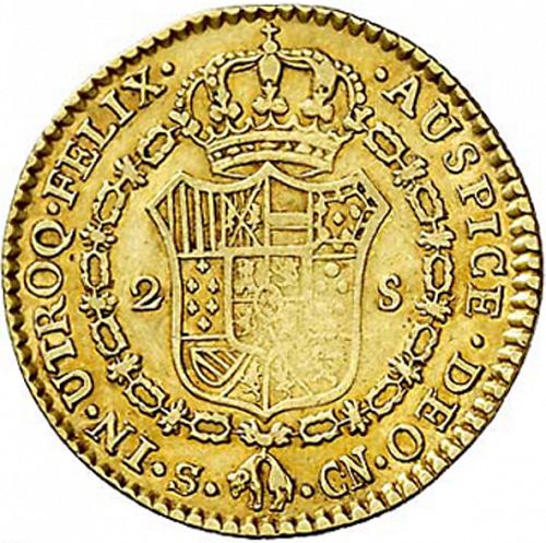 2 Escudos Reverse Image minted in SPAIN in 1799CN (1788-08  -  CARLOS IV)  - The Coin Database