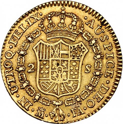 2 Escudos Reverse Image minted in SPAIN in 1800FA (1788-08  -  CARLOS IV)  - The Coin Database