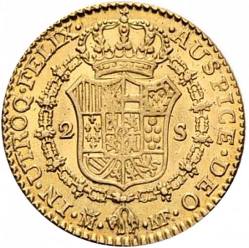 2 Escudos Reverse Image minted in SPAIN in 1800MF (1788-08  -  CARLOS IV)  - The Coin Database