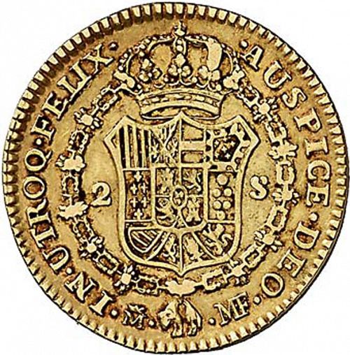 2 Escudos Reverse Image minted in SPAIN in 1801MF (1788-08  -  CARLOS IV)  - The Coin Database
