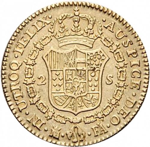 2 Escudos Reverse Image minted in SPAIN in 1802FA (1788-08  -  CARLOS IV)  - The Coin Database