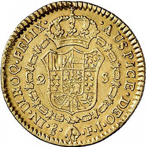 2 Escudos Reverse Image minted in SPAIN in 1803FJ (1788-08  -  CARLOS IV)  - The Coin Database