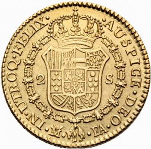 2 Escudos Reverse Image minted in SPAIN in 1804FA (1788-08  -  CARLOS IV)  - The Coin Database