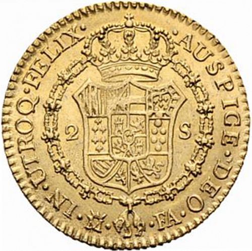 2 Escudos Reverse Image minted in SPAIN in 1805FA (1788-08  -  CARLOS IV)  - The Coin Database