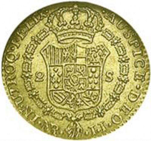 2 Escudos Reverse Image minted in SPAIN in 1805JJ (1788-08  -  CARLOS IV)  - The Coin Database