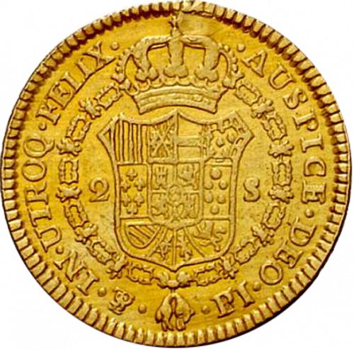 2 Escudos Reverse Image minted in SPAIN in 1805PJ (1788-08  -  CARLOS IV)  - The Coin Database