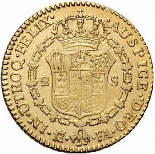 2 Escudos Reverse Image minted in SPAIN in 1806FA (1788-08  -  CARLOS IV)  - The Coin Database