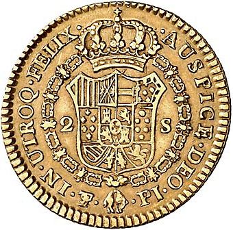 2 Escudos Reverse Image minted in SPAIN in 1806PJ (1788-08  -  CARLOS IV)  - The Coin Database