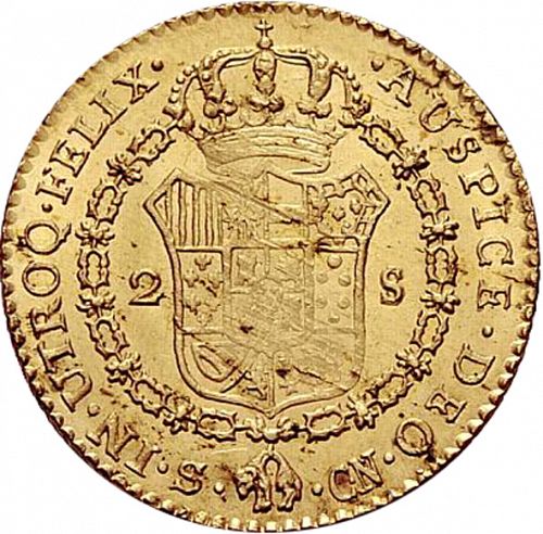 2 Escudos Reverse Image minted in SPAIN in 1807CN (1788-08  -  CARLOS IV)  - The Coin Database