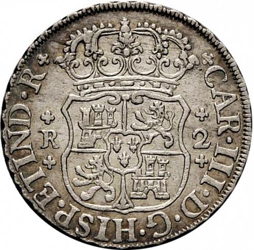 2 Reales Obverse Image minted in SPAIN in 1761M (1759-88  -  CARLOS III)  - The Coin Database