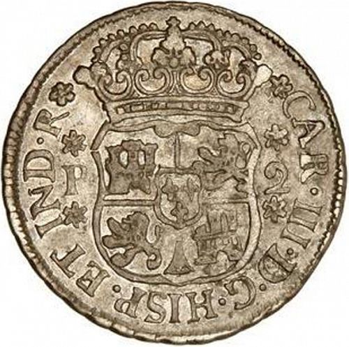 2 Reales Obverse Image minted in SPAIN in 1762P (1759-88  -  CARLOS III)  - The Coin Database