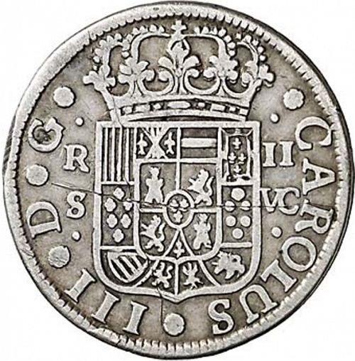 2 Reales Obverse Image minted in SPAIN in 1766VC (1759-88  -  CARLOS III)  - The Coin Database