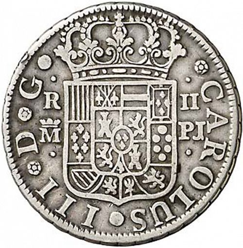 2 Reales Obverse Image minted in SPAIN in 1767PJ (1759-88  -  CARLOS III)  - The Coin Database