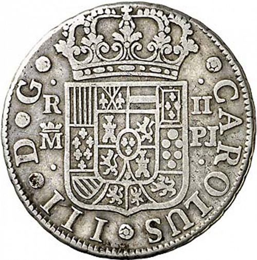 2 Reales Obverse Image minted in SPAIN in 1769PJ (1759-88  -  CARLOS III)  - The Coin Database