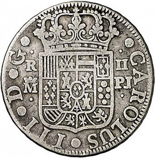 2 Reales Obverse Image minted in SPAIN in 1770PJ (1759-88  -  CARLOS III)  - The Coin Database