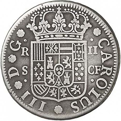 2 Reales Obverse Image minted in SPAIN in 1771CF (1759-88  -  CARLOS III)  - The Coin Database