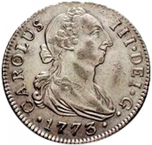 2 Reales Obverse Image minted in SPAIN in 1773CF (1759-88  -  CARLOS III)  - The Coin Database
