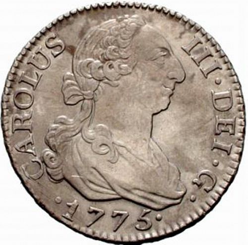 2 Reales Obverse Image minted in SPAIN in 1775PJ (1759-88  -  CARLOS III)  - The Coin Database