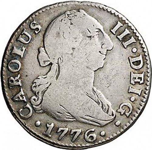 2 Reales Obverse Image minted in SPAIN in 1776CF (1759-88  -  CARLOS III)  - The Coin Database