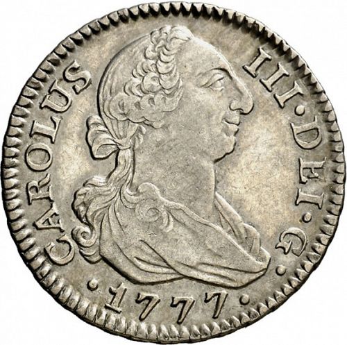 2 Reales Obverse Image minted in SPAIN in 1777PJ (1759-88  -  CARLOS III)  - The Coin Database