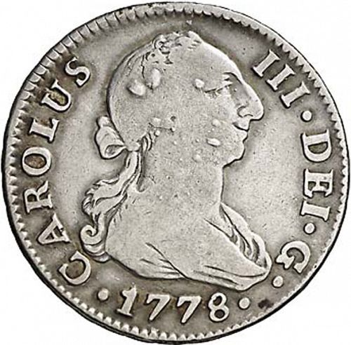 2 Reales Obverse Image minted in SPAIN in 1778CF (1759-88  -  CARLOS III)  - The Coin Database