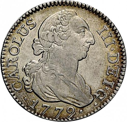 2 Reales Obverse Image minted in SPAIN in 1779PJ (1759-88  -  CARLOS III)  - The Coin Database