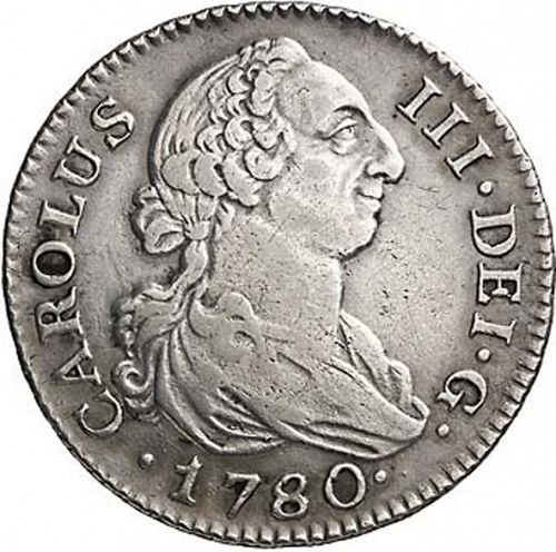 2 Reales Obverse Image minted in SPAIN in 1780PJ (1759-88  -  CARLOS III)  - The Coin Database