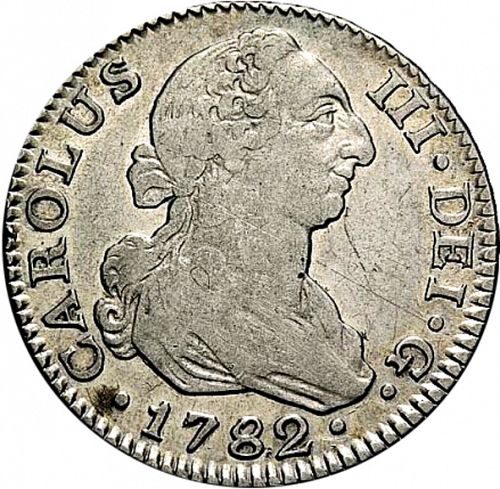 2 Reales Obverse Image minted in SPAIN in 1782PJ (1759-88  -  CARLOS III)  - The Coin Database