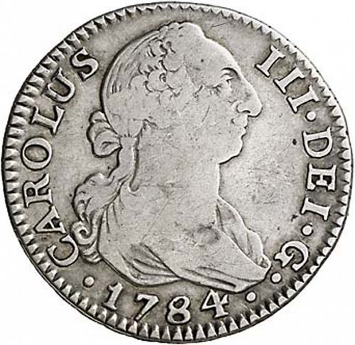 2 Reales Obverse Image minted in SPAIN in 1784JD (1759-88  -  CARLOS III)  - The Coin Database