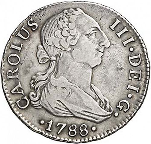 2 Reales Obverse Image minted in SPAIN in 1788C (1759-88  -  CARLOS III)  - The Coin Database