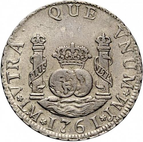 2 Reales Reverse Image minted in SPAIN in 1761JM (1759-88  -  CARLOS III)  - The Coin Database