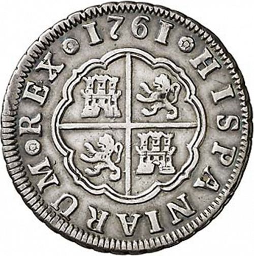2 Reales Reverse Image minted in SPAIN in 1761JP (1759-88  -  CARLOS III)  - The Coin Database