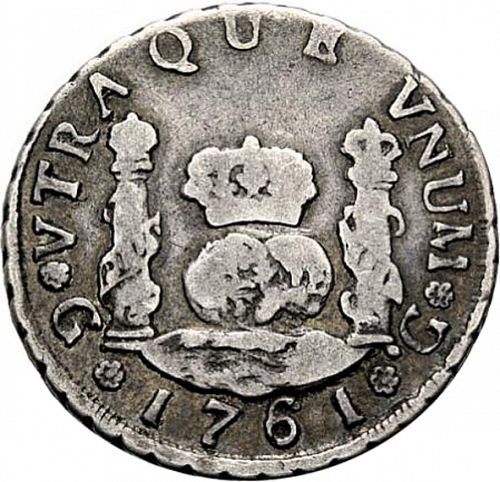 2 Reales Reverse Image minted in SPAIN in 1761P (1759-88  -  CARLOS III)  - The Coin Database