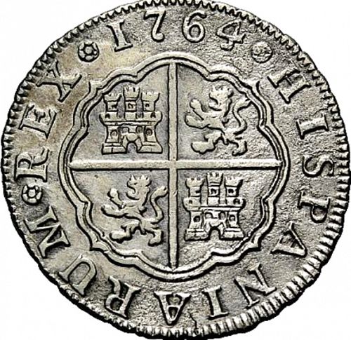 2 Reales Reverse Image minted in SPAIN in 1764PJ (1759-88  -  CARLOS III)  - The Coin Database